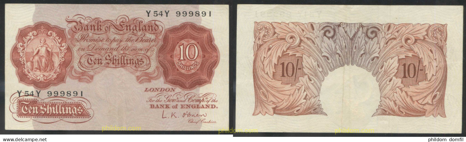 4656 GRAN BRETAÑA 1934 UNITED KINGDOM 10 SHILLINGS 1934 - Colecciones