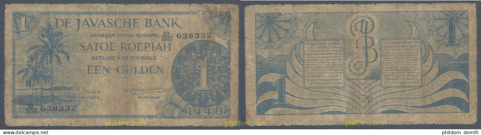 4818 INDIA HOLANDESA 1948 NEDERLAND INDIE 1 GULDEN 1948 - India