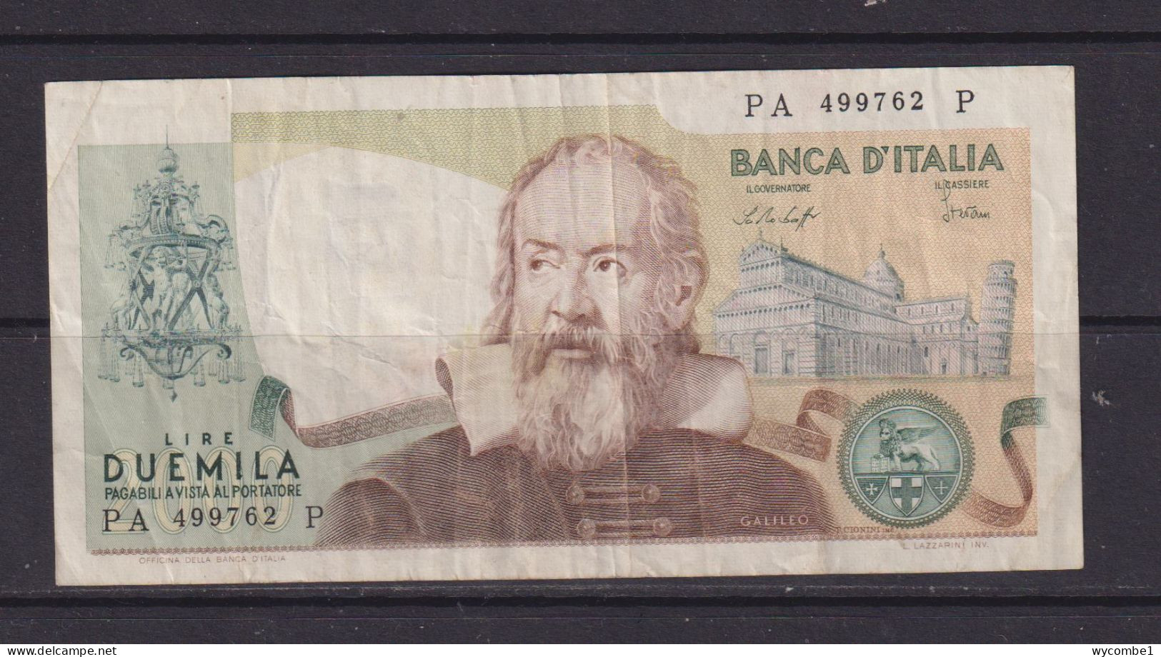 ITALY - 1976 2000 Lira Circulated Banknote - 2000 Lire