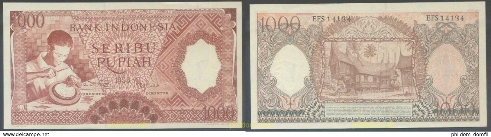 4901 INDONESIA 1958 INDONESIA 1000 RUPIAH 1958 - Indonesien