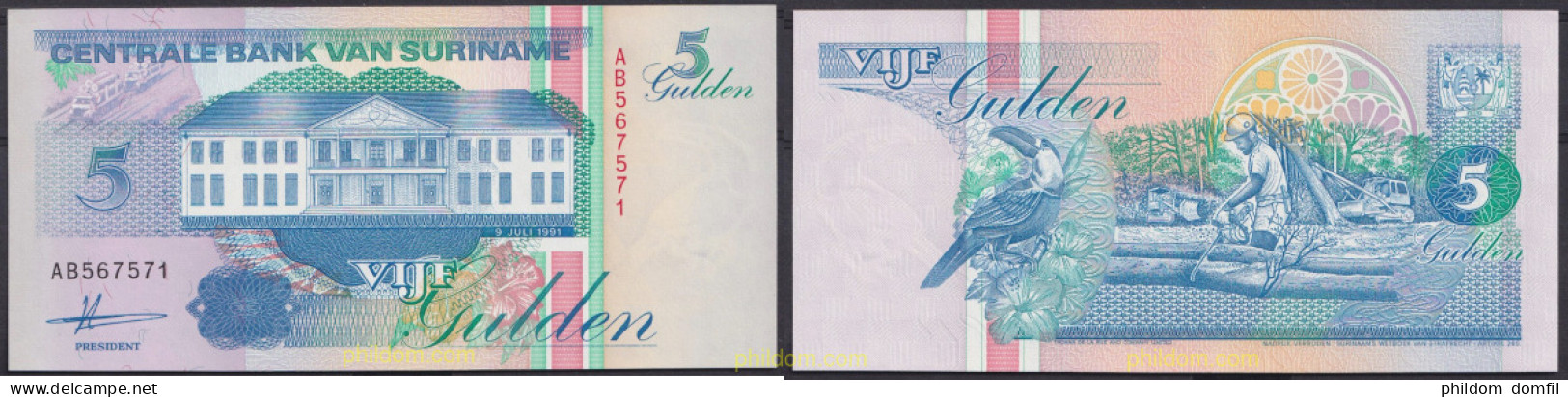 4953 SURINAM 1991 SURINAM 5 GULDEN 1991 - Suriname