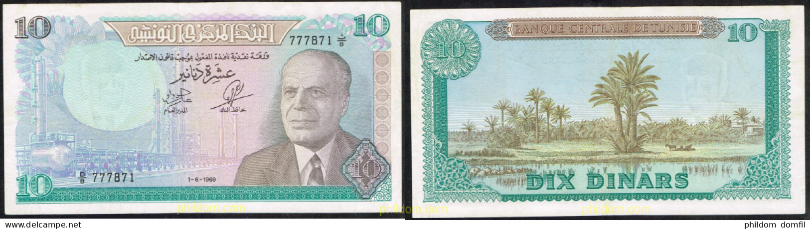 5034 TUNEZ 1969 TUNISIE 10 DINARS 1969 - Tunesien