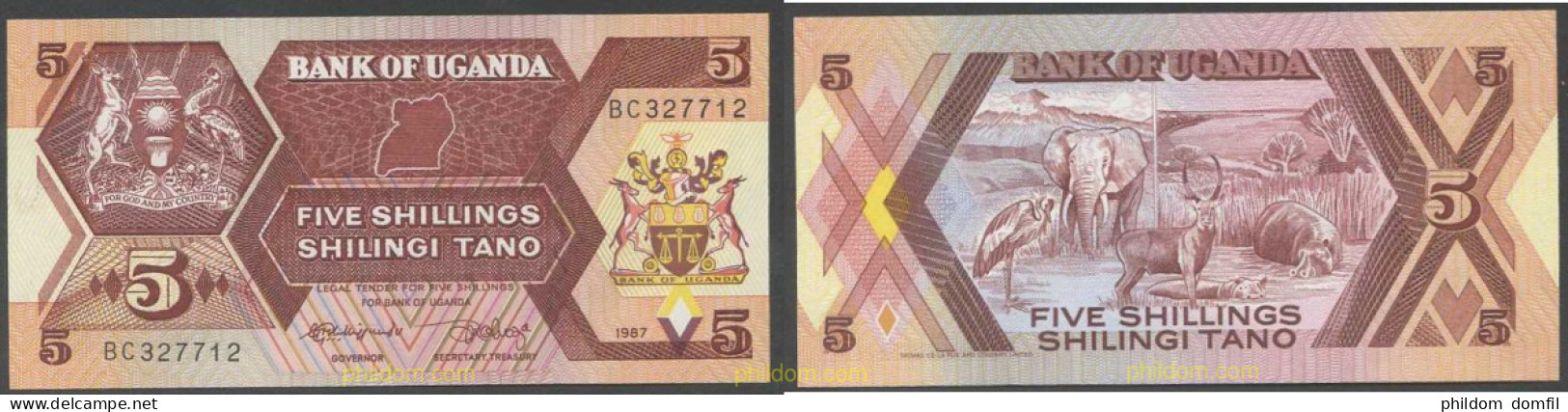 5231 UGANDA 1987 UGANDA 5 SHILLINGS 1987 - Ouganda