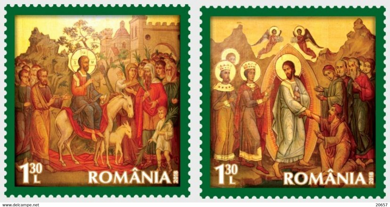 Roumanie Romania 6265/66 Et Bf 523 Jérusalem, Jésus Christ, Rois Mages, Anges - Easter