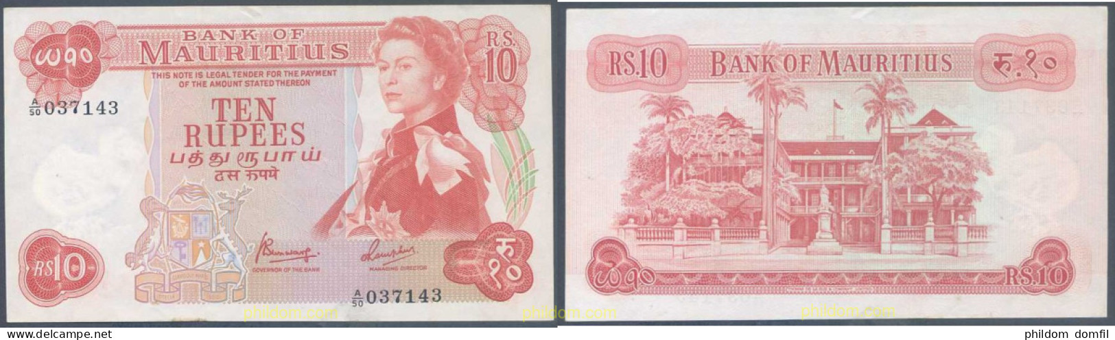 5302 MAURICIO 1967 MAURITIUS 10 RUPEES 1967 - Mauritius