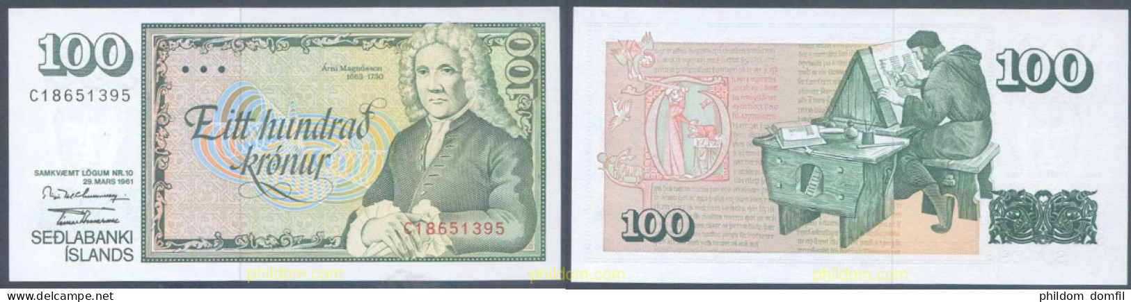 5325 ISLANDIA 1961 ICELAND 100 KRONUR 1961 - Island