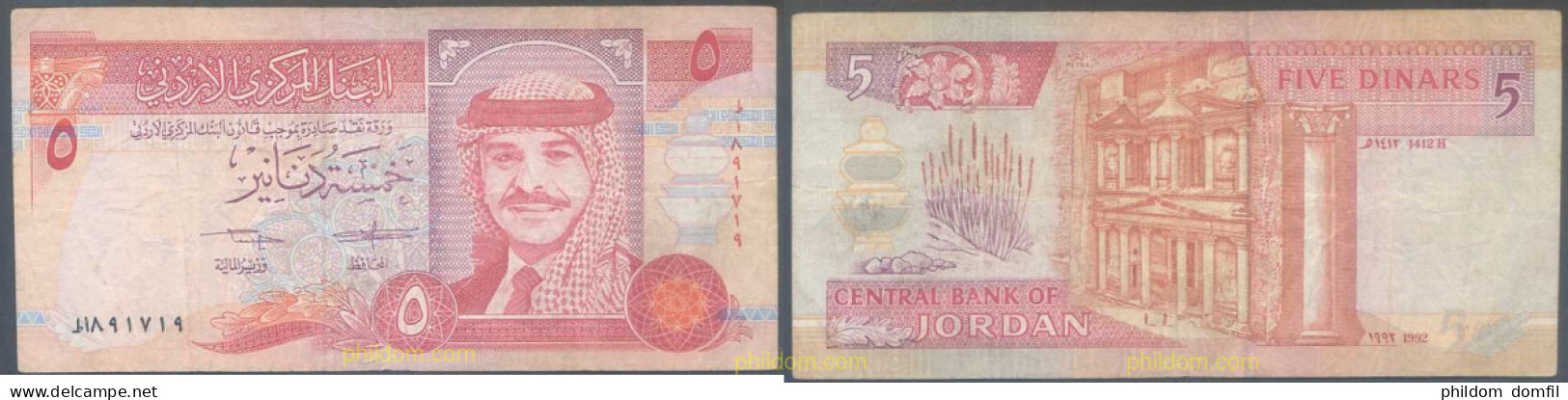 5417 JORDANIA 1992 JORDANIA 5 DINARS 1992 - Jordanien