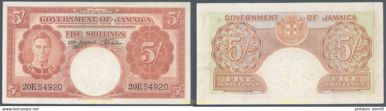 5431 JAMAICA 1957 JAMAICA 5 SHILLINGS 1957 - Jamaique