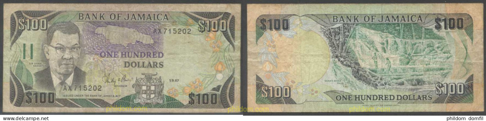 5438 JAMAICA 1987 JAMAICA 100 DOLLARS 1987 - Jamaique