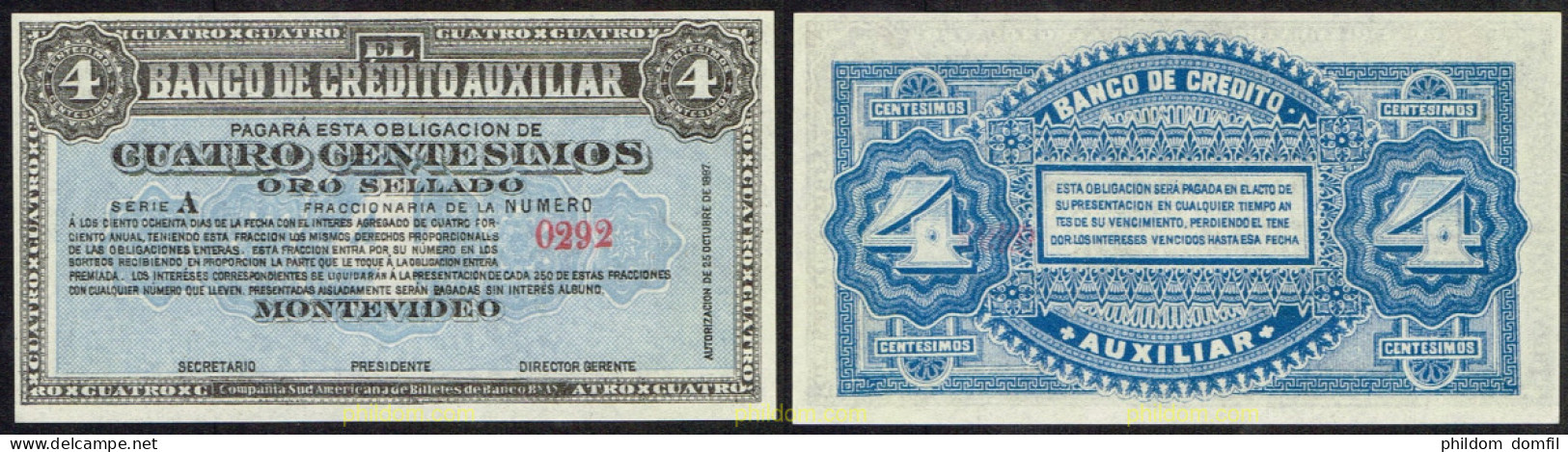 5523 URUGUAY 1887 URUGUAY 4 CENTESIMOS 1887 - Uruguay