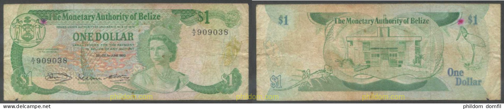 5683 BELIZE 1980 BELIZE 1 DOLLAR 1980 - Islas Malvinas