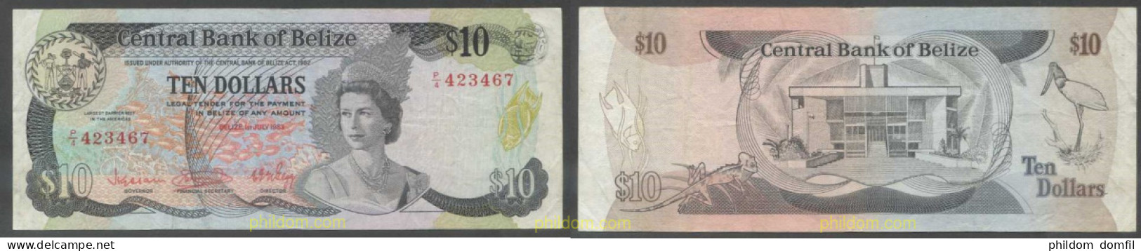 5686 BELIZE 1983 BELICE 10 DOLLARS 1983 - Isole Falkland