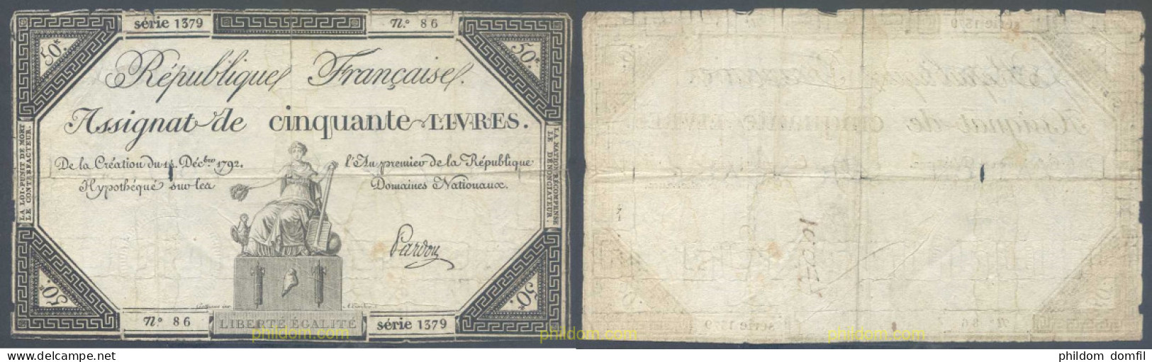 5812 FRANCIA 1792 FRANCE 50 LIVRES 1792 - Other & Unclassified