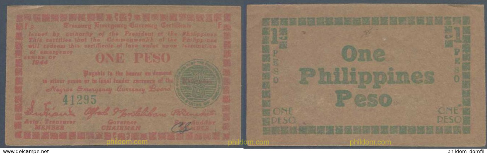 5896 FILIPINAS 1944 PHILIPPINES 1 PESO 1944 - Filippijnen