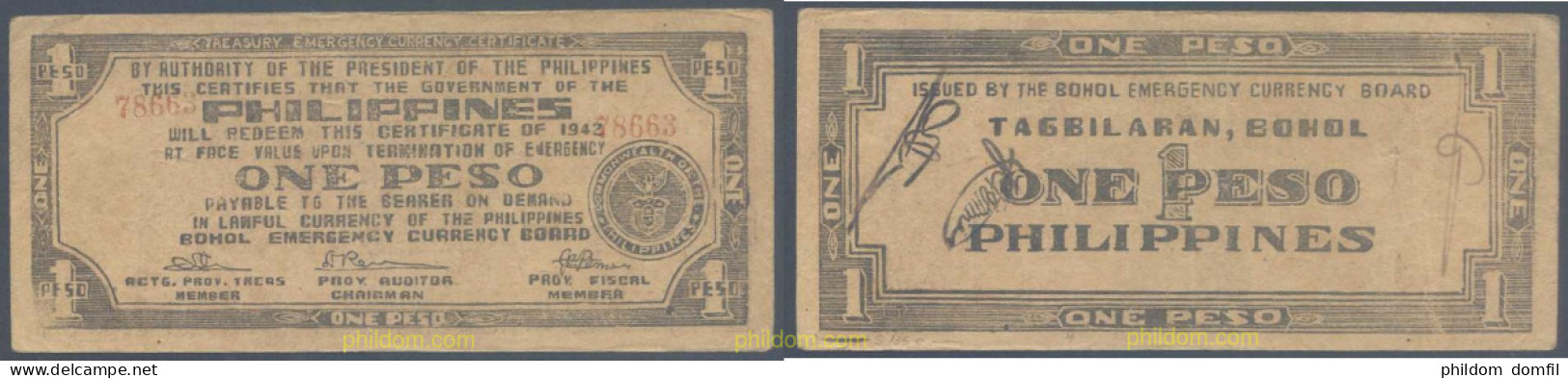 5900 FILIPINAS 1942 PHILIPPINES 1 PESOS 1942 - Philippinen