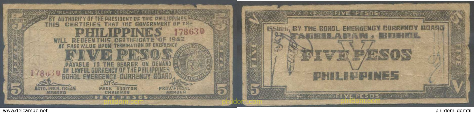 5901 FILIPINAS 1942 PHILIPPINES 5 PESOS 1942 - Philippines