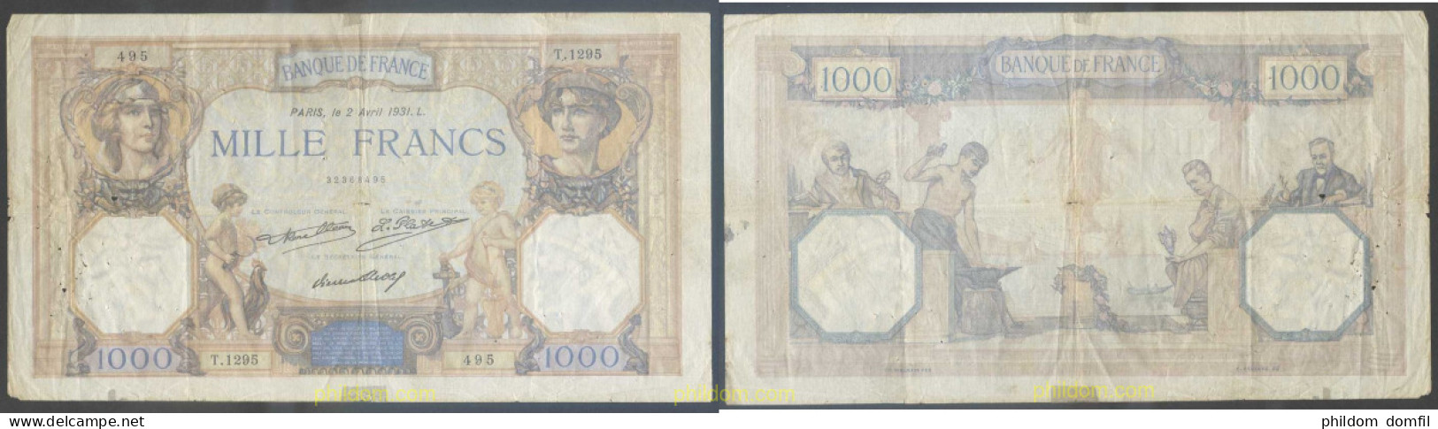 5970 FRANCIA 1931 FRANCE 1000 FRANCS 1931 - Other & Unclassified