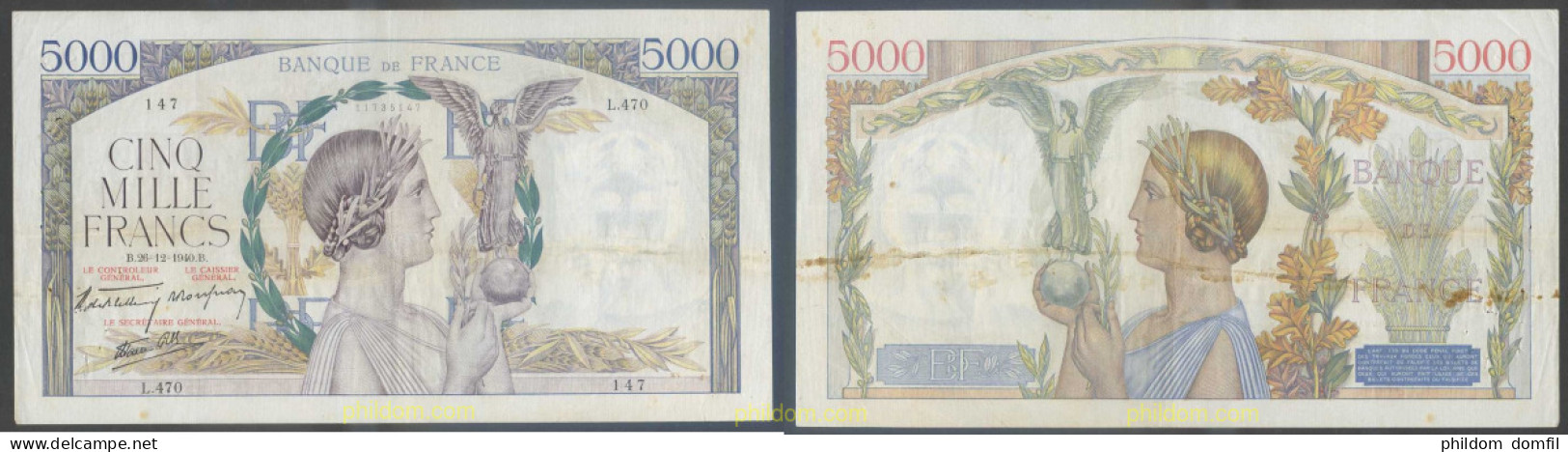 5972 FRANCIA 1940 FRANCE 5000 FRANCS 1940 - Other & Unclassified