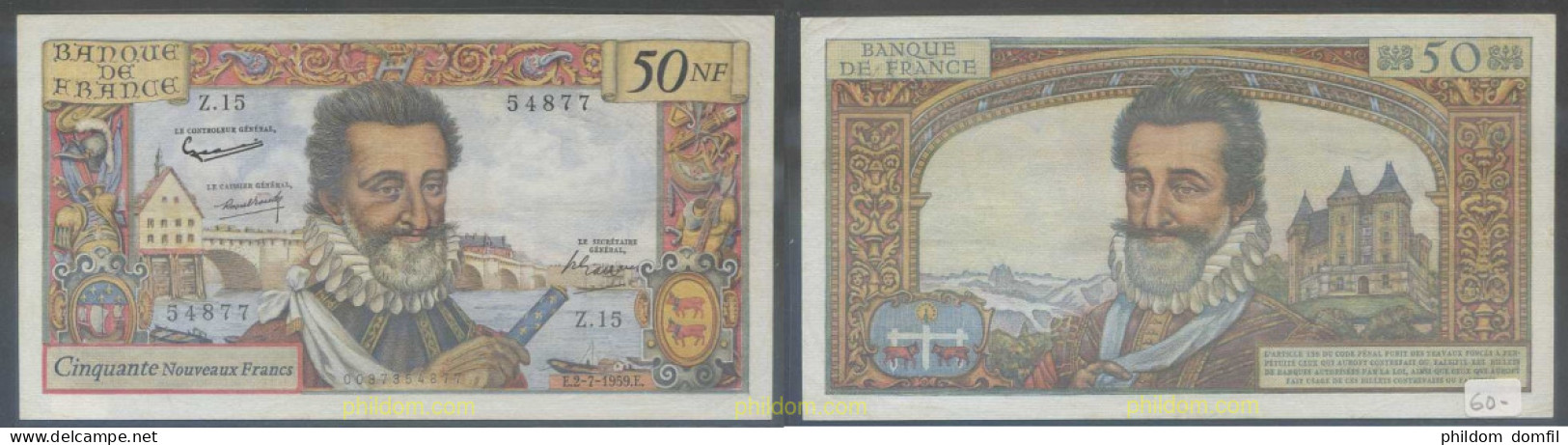 6003 FRANCIA 1959 FRANCE 50 FRANCS 1959 - Sonstige & Ohne Zuordnung