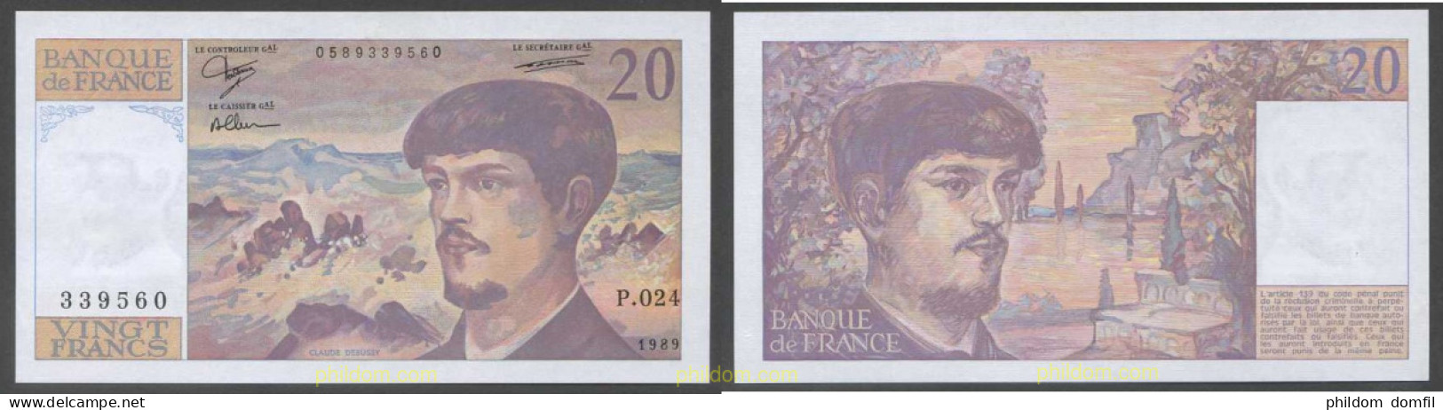 6013 FRANCIA 1989 FRANCE 20 FRANCS 1989 - Other & Unclassified