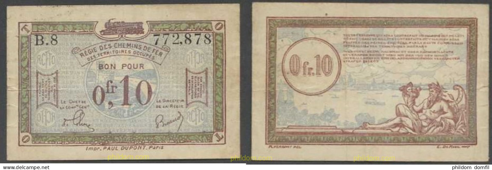 6019 FRANCIA 1923 FRANCE 0,10 CENTIMES CHEMIS DE FER 1923 - Autres & Non Classés