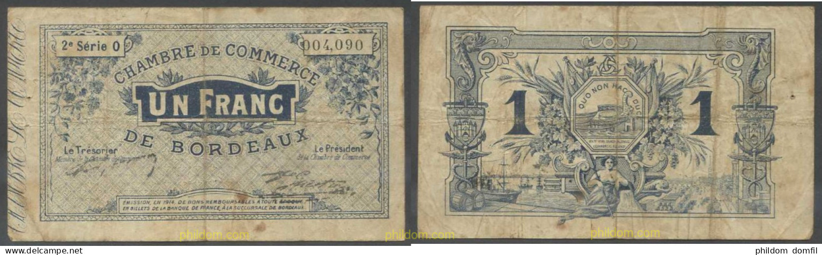 6030 FRANCIA 1914 FRANCE 1 FRANC BORDEAUX 1914 - Otros & Sin Clasificación