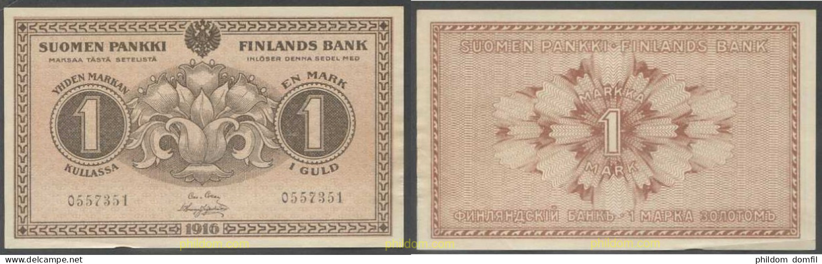 6044 FINLANDIA 1916 FINLANDIA 1916 1 MARKKAA - Finland