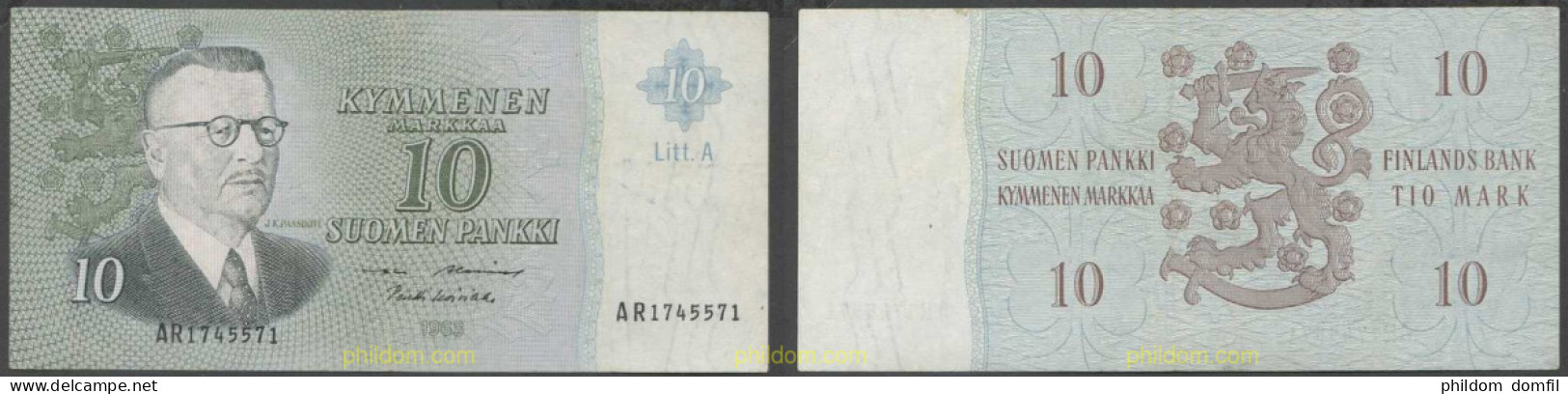 6056 FINLANDIA 1963 FINLANDIA 1963 10 MARKKAA - Finlande