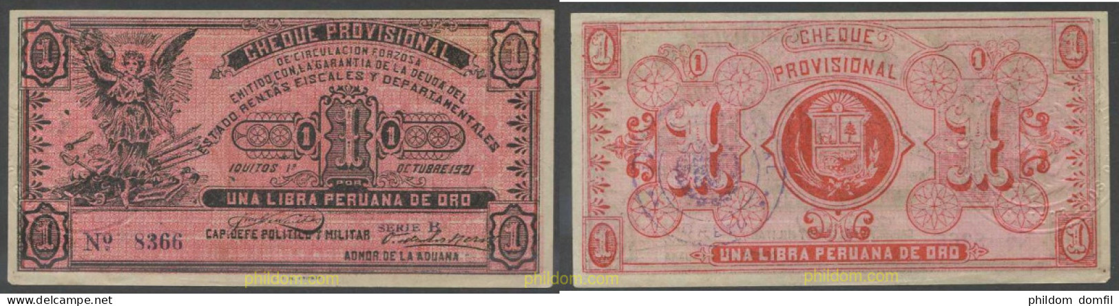 6496 PERU 1921 PERU 1921 1 LIBRA - Pérou