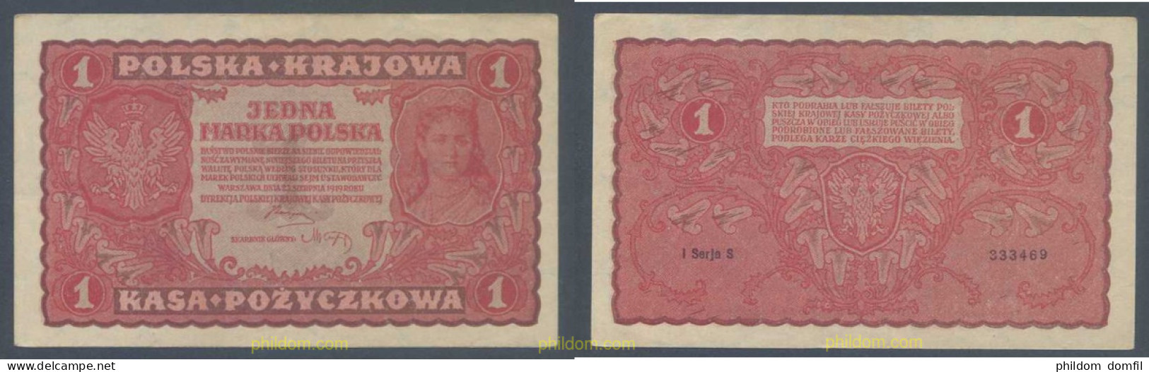 6635 POLONIA 1919 POLONIA 1919 1 MAREK - Pologne