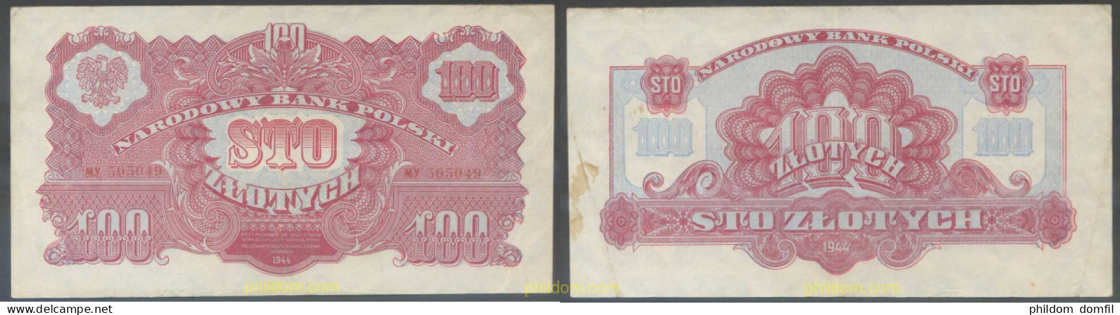 6674 POLONIA 1944 POLONIA 1944 100 ZLOTYCH - Polonia