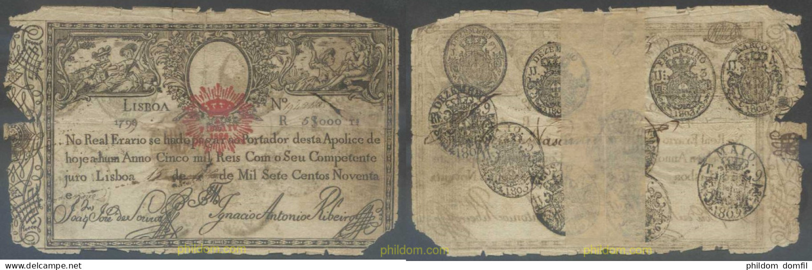 6732 PORTUGAL 1799 PORTUGAL 1799 (1828) 5$000 REIS - Portogallo