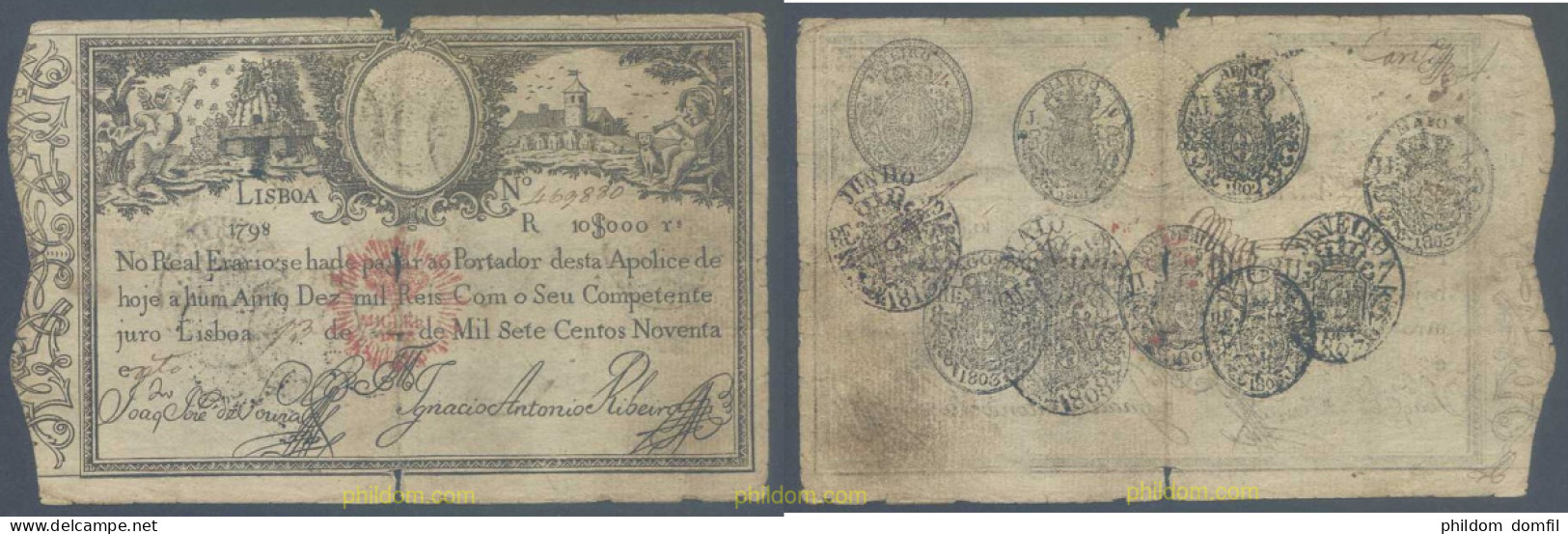 6733 PORTUGAL 1798 PORTUGAL 1798 (1828) 10$000 REIS - Portugal