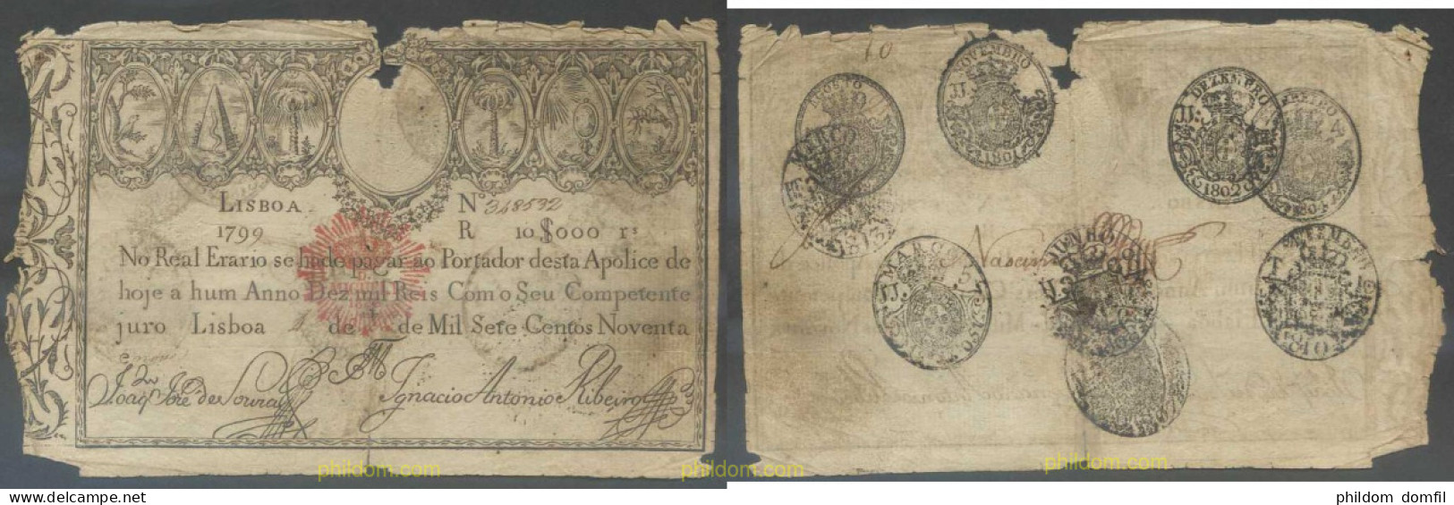 6734 PORTUGAL 1799 PORTUGAL 1799 (1828) 10$000 REIS - Portugal