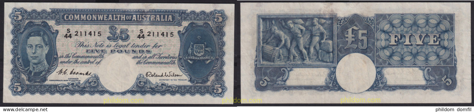 6770 AUSTRALIA 1952 AUSTRALIA 5 POUNDS 1952 - Banque De Nouvelle Galle Du Sud 1817