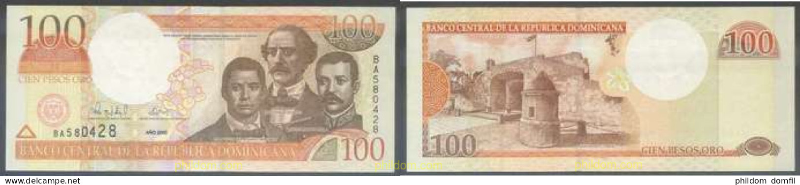 6954 DOMINICANA 2000 DOMINICANA 100 PESOS ORO 2000 - Caraïbes Orientales