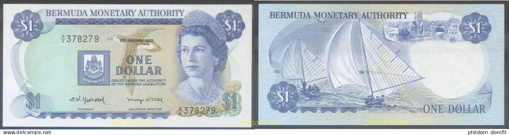 6969 BERMUDAS 1982 BERMUDA 1 DOLLAR 1982 - Bermuda