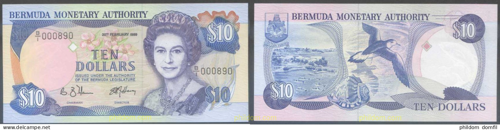 6972 BERMUDAS 1989 BERMUDA 10 DOLLARS 1989 - Bermudes