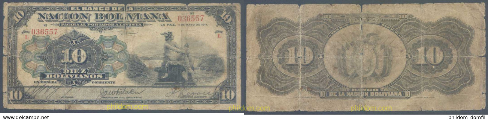 7155 BOLIVIA 1911 BOLIVIA 10 BOLIVIANOS 1911 - Bolivië