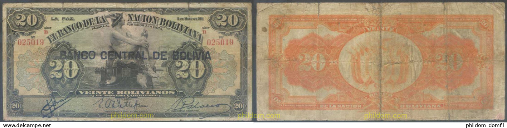 7161 BOLIVIA 1911 BOLIVIA 20 BOLIVIANOS 1911 - Bolivie