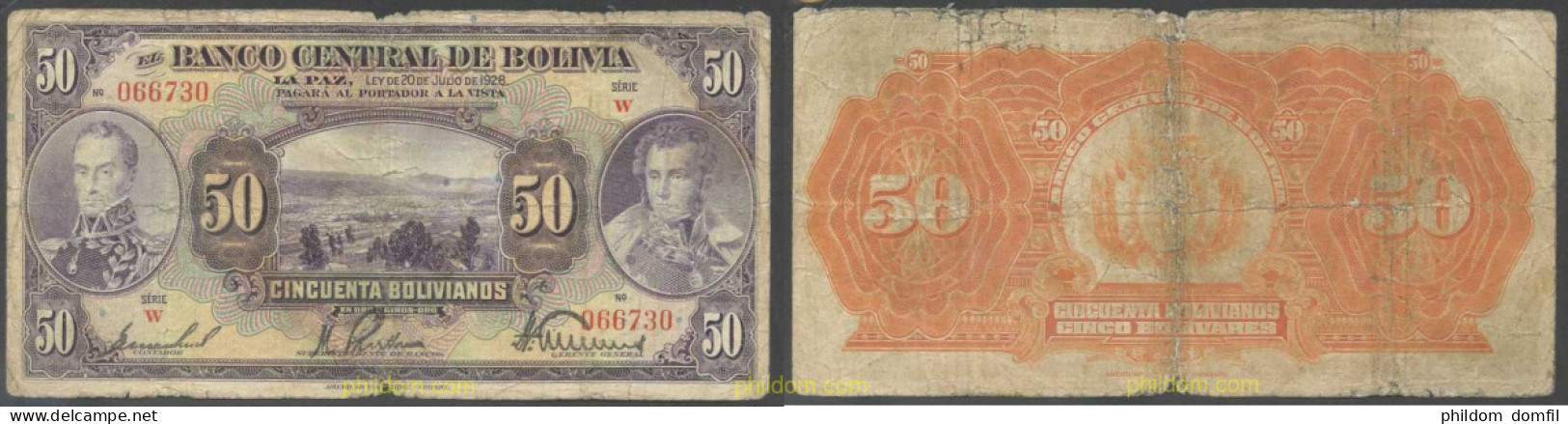 7168 BOLIVIA 1928 BOLIVIA 50 BOLIVIANOS 1928 - Bolivia