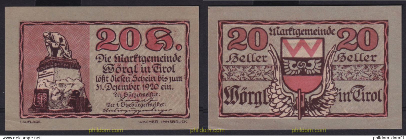 7639 AUSTRIA 1920 AUSTRIA 20 HELLERS 1920 TIROL - Oesterreich