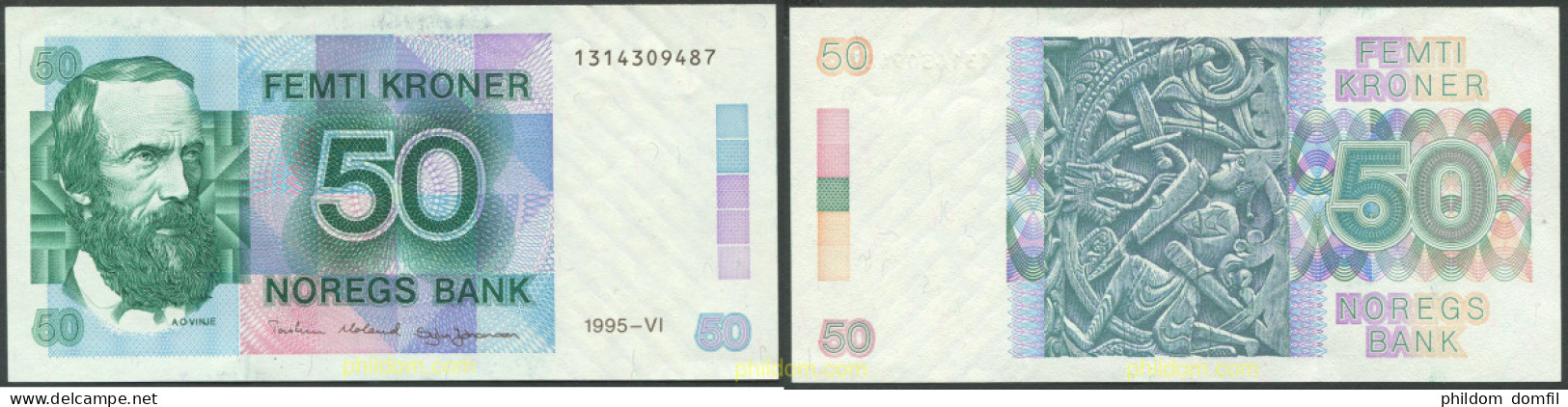 8069 NORUEGA 2020 NORWAY 50 KRONER 1995 - Norvège