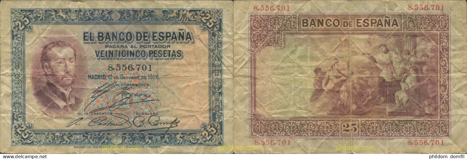 8154 ESPAÑA 1926 25 PESETAS 1926 - Andere & Zonder Classificatie