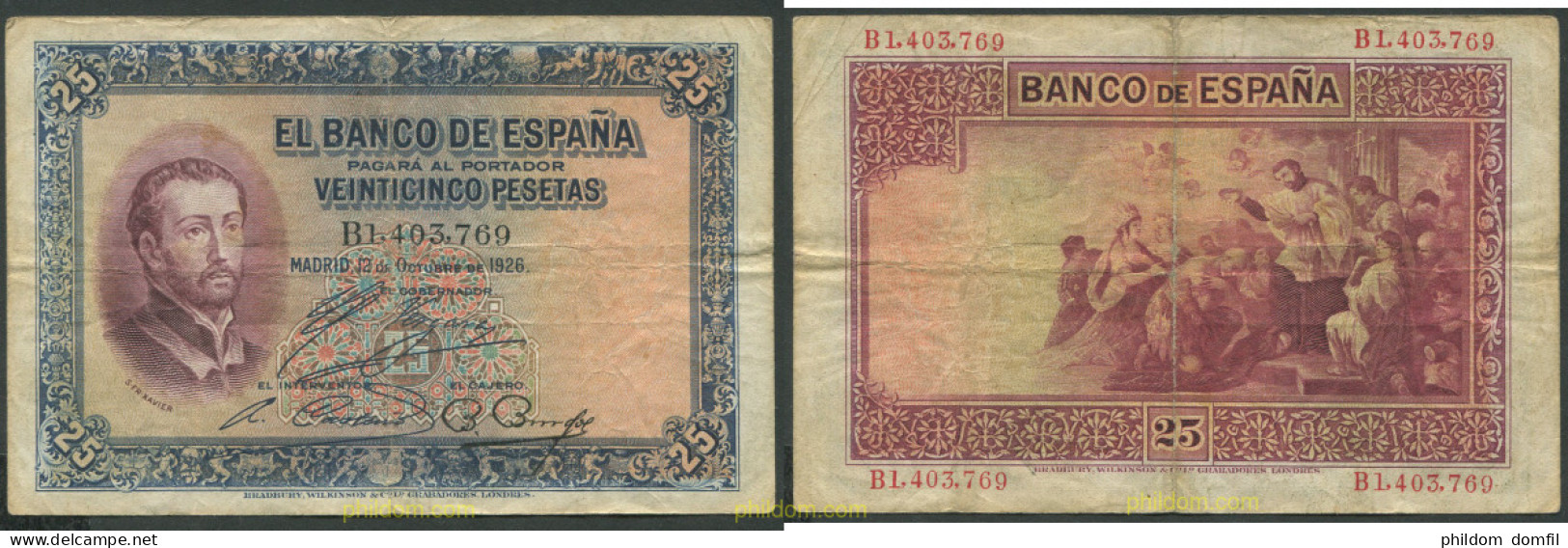 8182 ESPAÑA 1926 25 PESETAS 1926 - Sonstige & Ohne Zuordnung