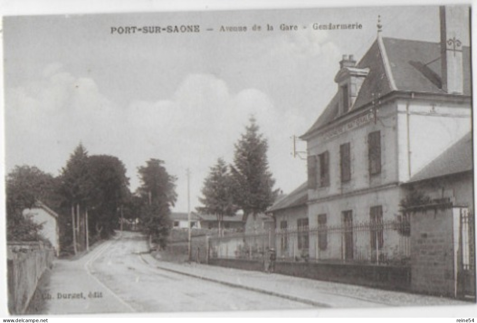 70 PORT SUR SAONE (Haute Saône) Avenue De La Gare - Gendarmerie -circulé 1917 Edit. Ch. Durget - Port-sur-Saône