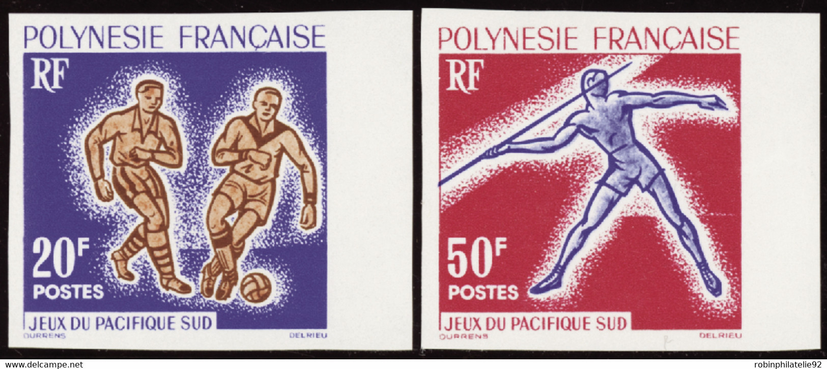 Polynésie Non Dentelés N°22 /23 Jeux Du Pacifique Sud (2 Valeurs) Qualité:** - Imperforates, Proofs & Errors