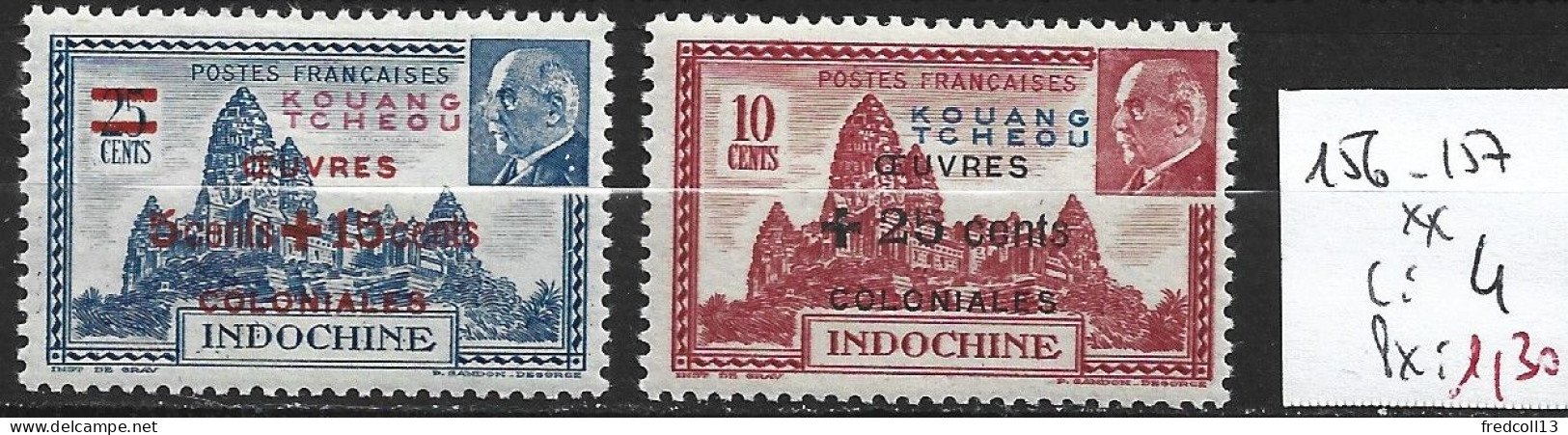 KOUANG-TCHEOU 156-57 ** Côte 4 € - Neufs