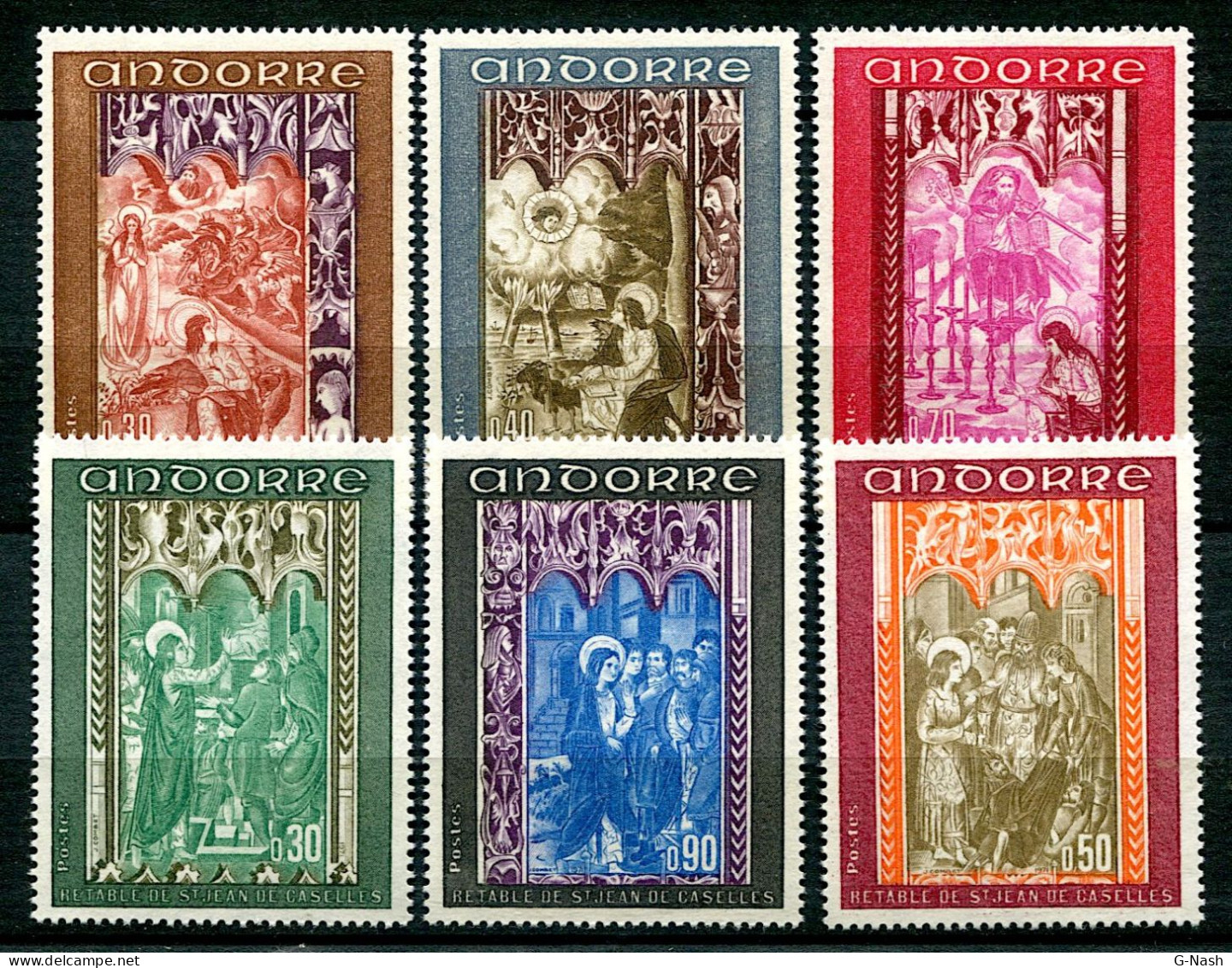 ANDORRE - Lot De 9 Timbres Oblitérés (3 Séries 198/200 - 206/208 - 221/223) - Gebraucht