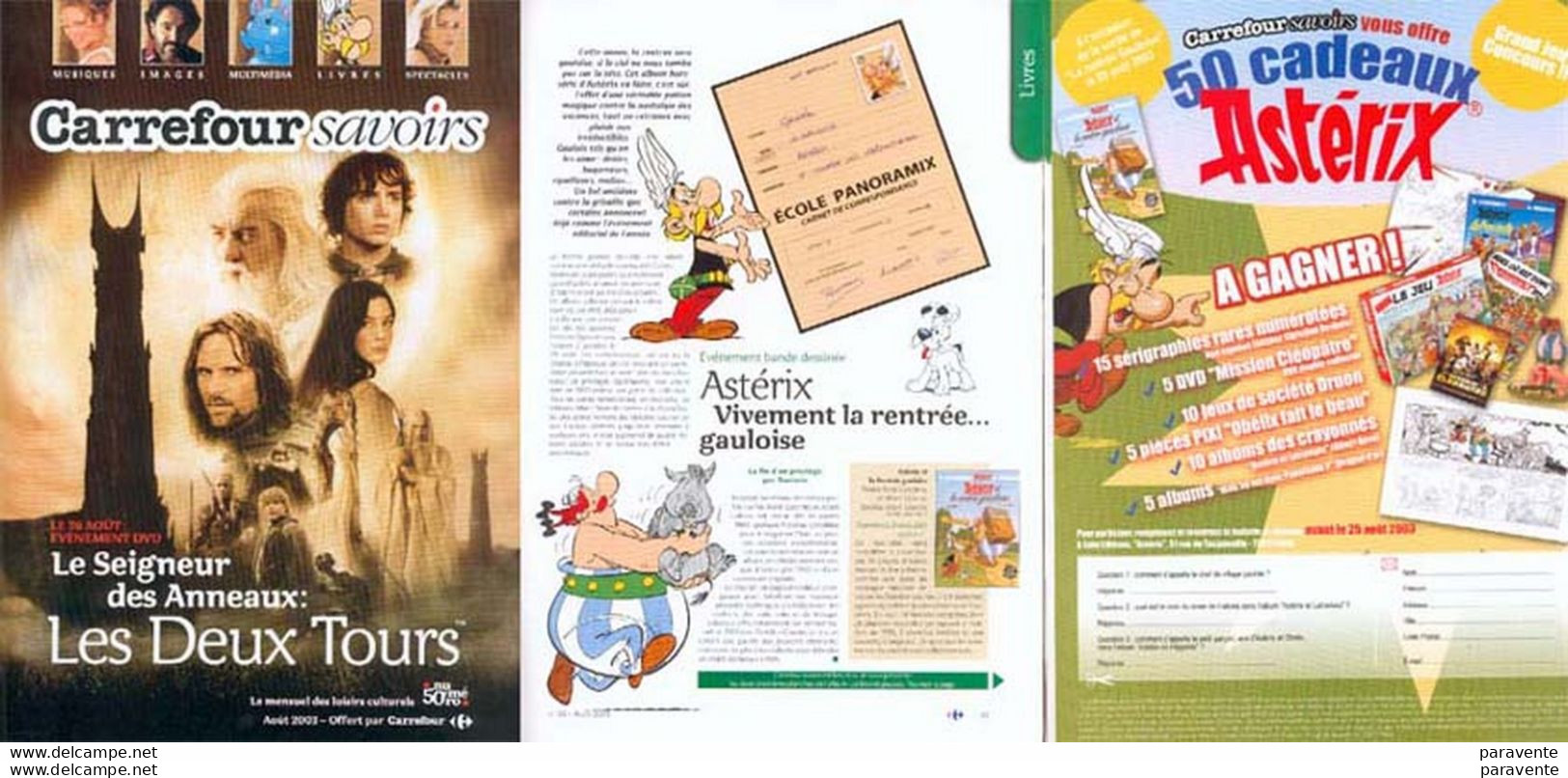 ASTERIX : Magazine CARREFOUR SAVOIRS 50 En 2003 - Astérix